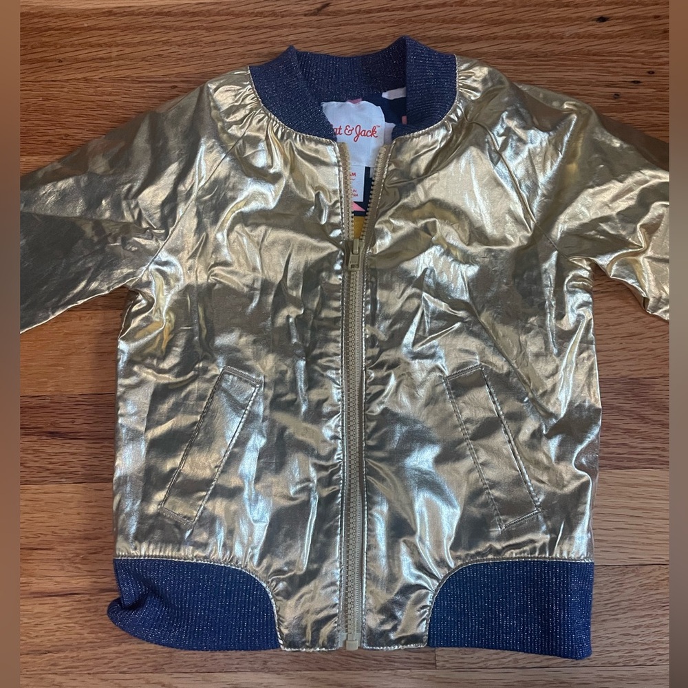 Gold Lamé cat and jack bomber jacket